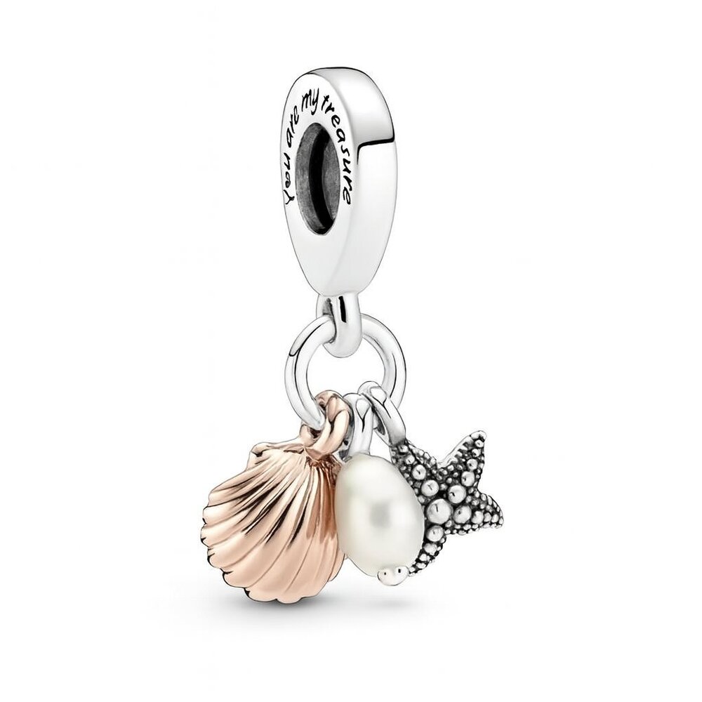 Pearl, Starfish & Shell Triple Dangle Charmer